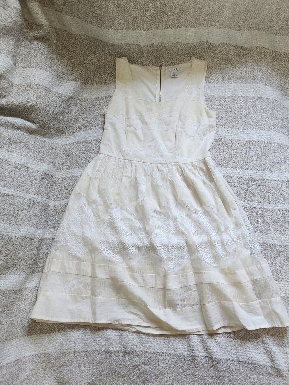 Bar III Ivory Dress with Textured Fabric